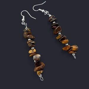 Tiger’s Eye Dangle Bead Earrings